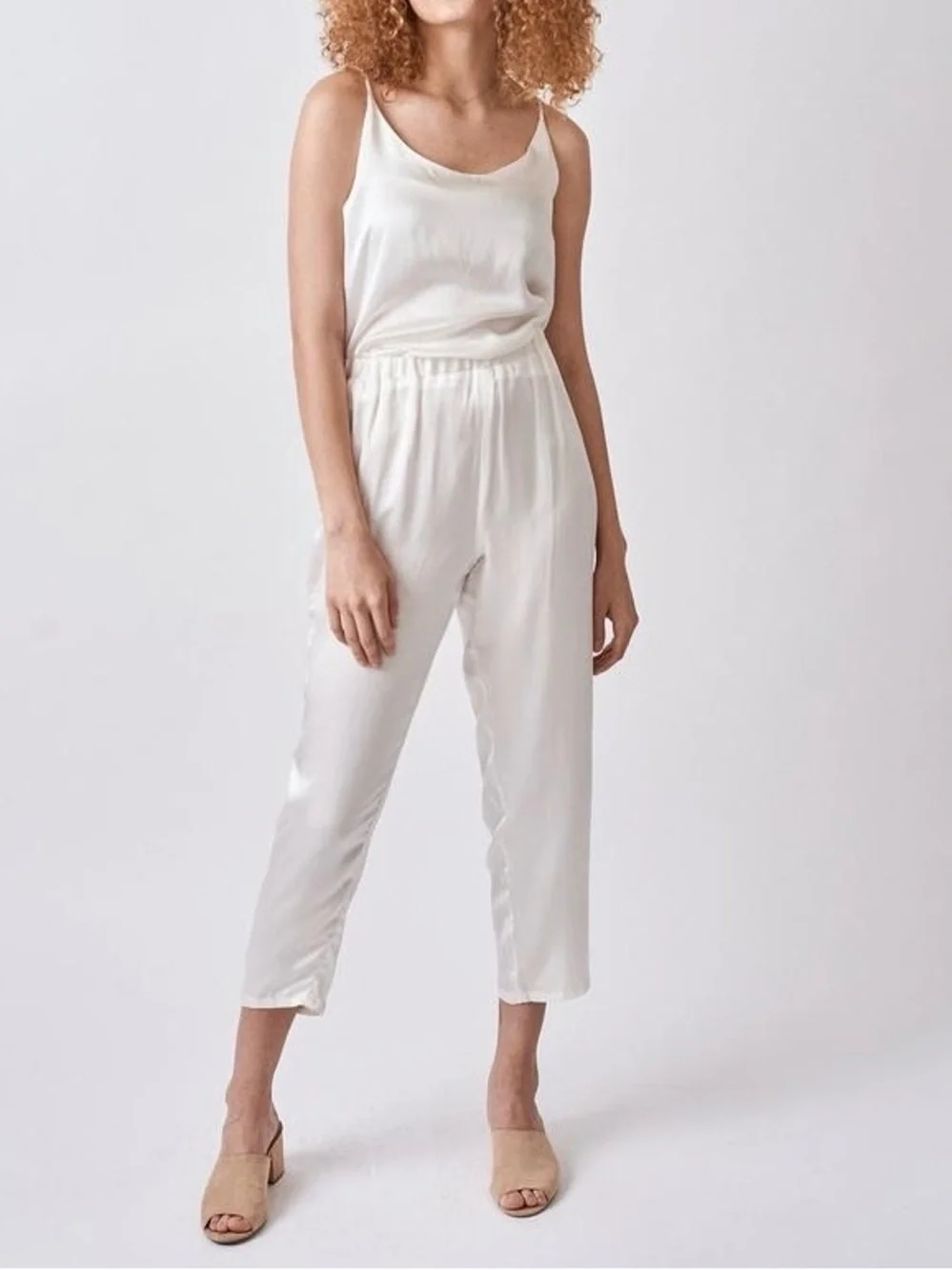 NWOT 100% White Silk Cami Camisole Racerback Tank Top XS Bridal - Picture 2 of 5